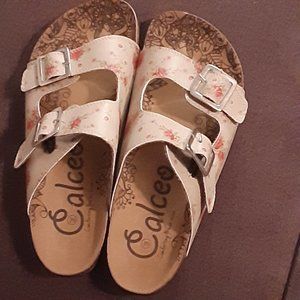 Calceo floral sandals - antique rose